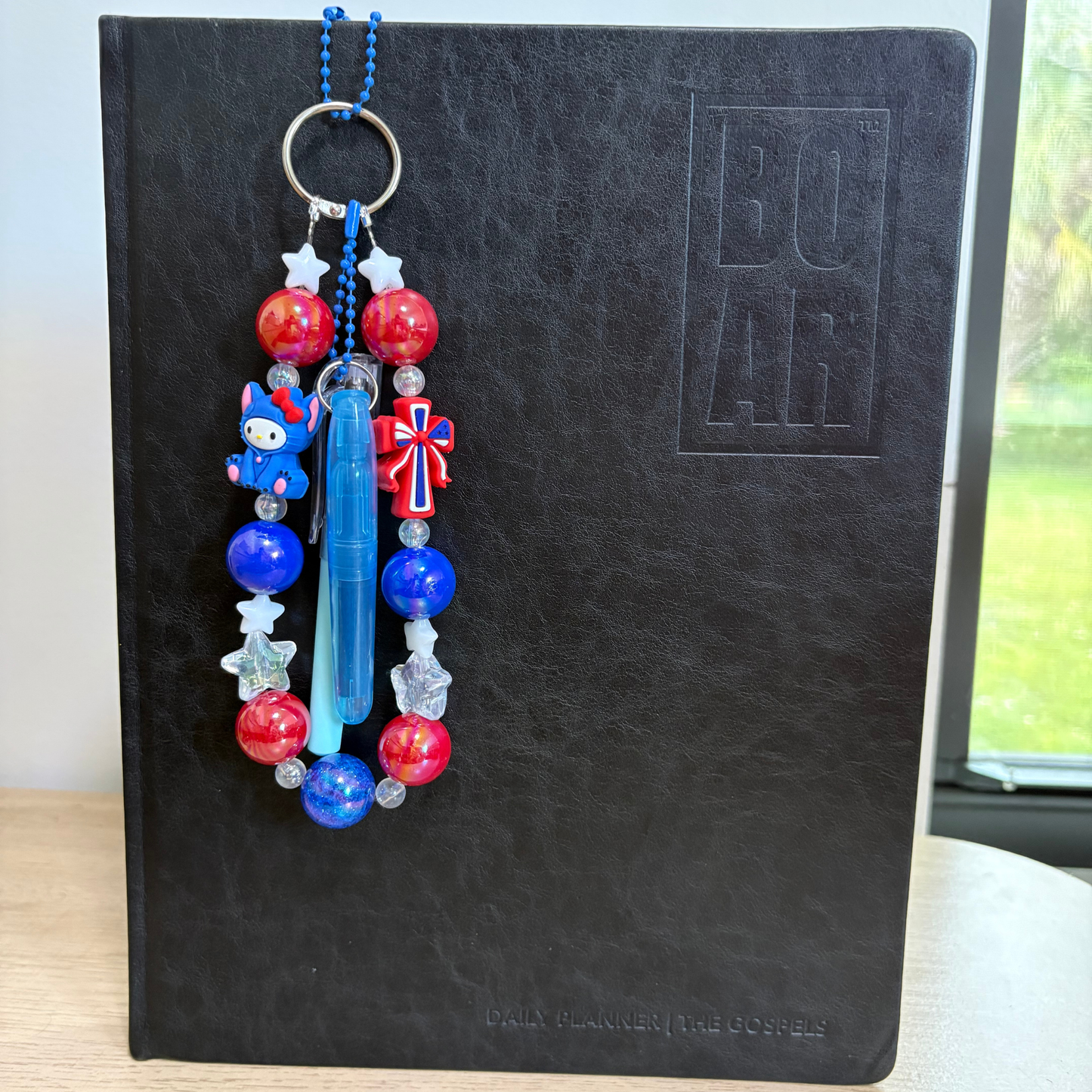 3-in-1 Christian Bookmark | Keychain | Bible Study Pen & Highlighter | Patriotic July 4 Bookmark | Bible Journal Accessory | Christian Gift
