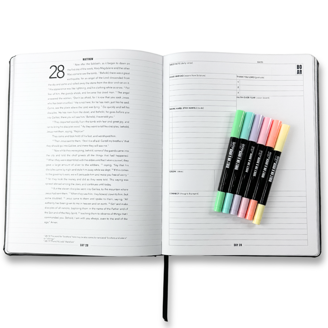 Pens on top of open planner combo