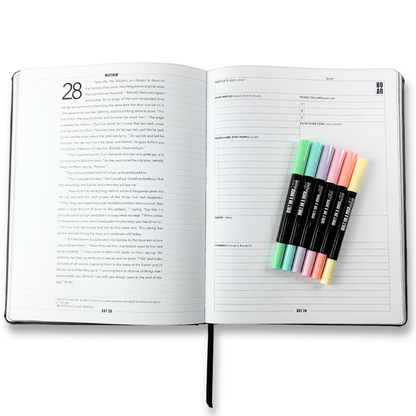Pens on top of open planner combo