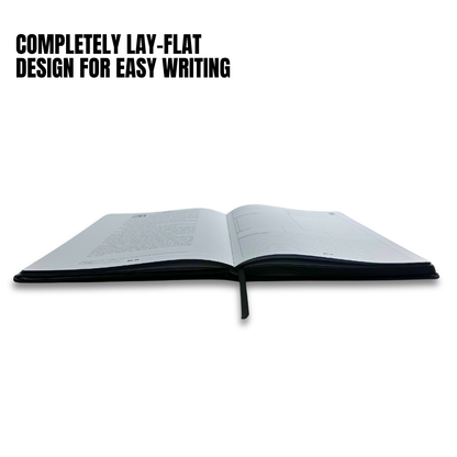 Planner open showing lay flat design