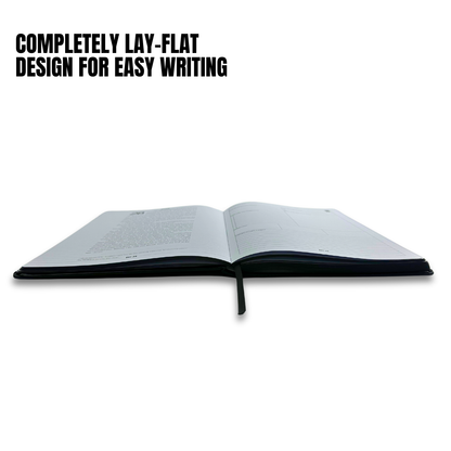 Planner open showing lay flat design