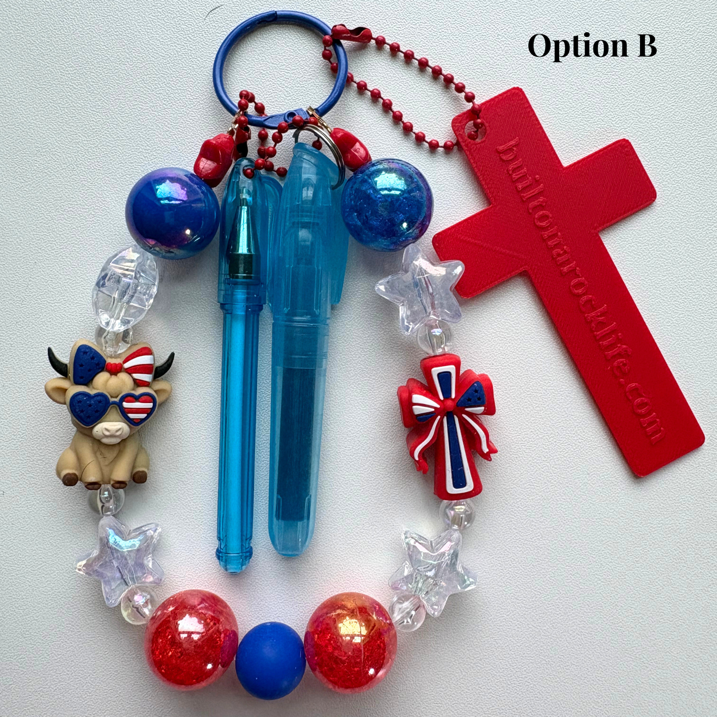 3-in-1 Christian Bookmark | Keychain | Bible Study Pen & Highlighter | Patriotic July 4 Bookmark | Bible Journal Accessory | Christian Gift
